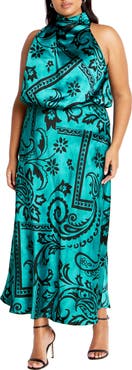 City Chic Elaine Print Sleeveless Maxi Dress