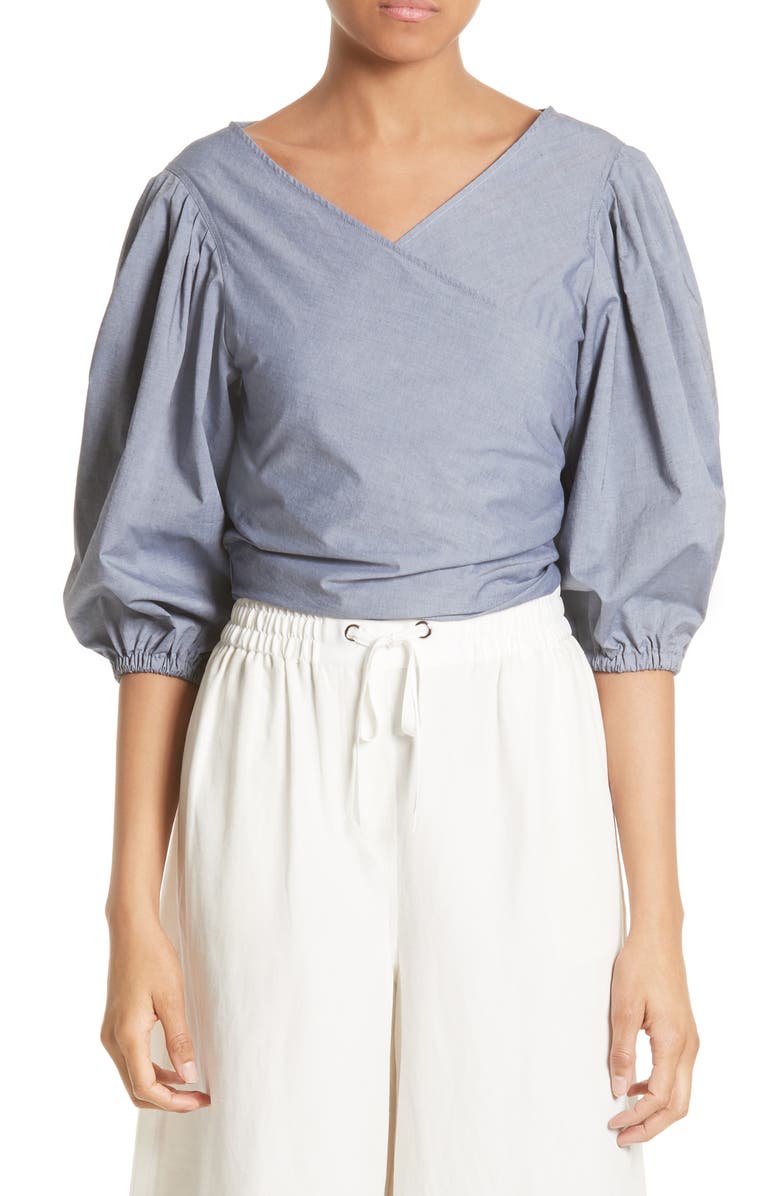Elizabeth and James Farrah Blouson Wrap Top, Main, color, 