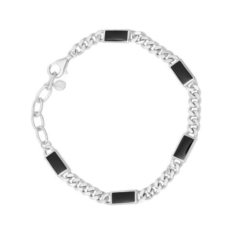 Dash-5 Curb Sterling Bracelet