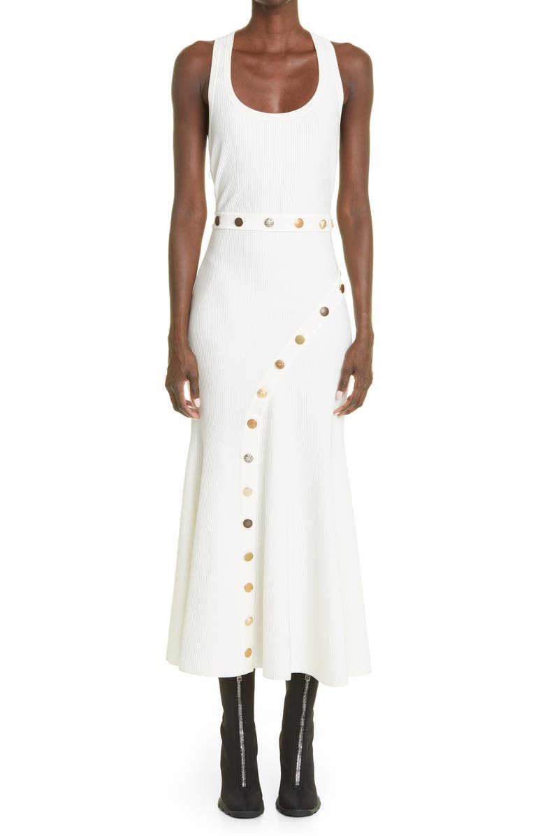 McQueen Alexander McQueen Sleeveless Ottoman Knit Midi Dress, Main, color, 