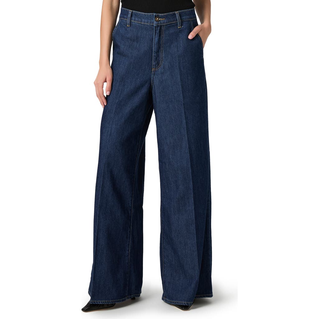 Paige Cameron High Waist Wide Leg Trouser Jeans In Blue