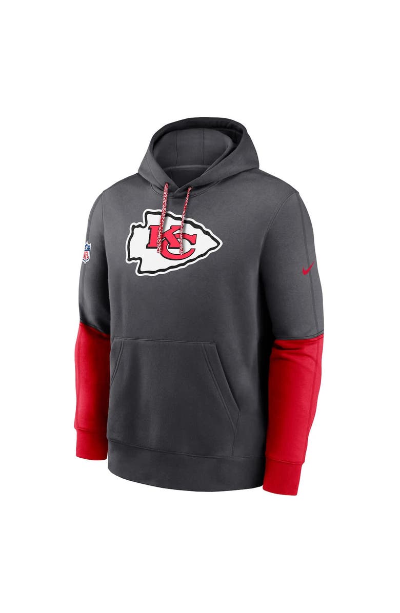 Nike Men's Nike Anthracite Kansas City Chiefs 2024 Sideline Club Pullover Hoodie, Alternate, color, 