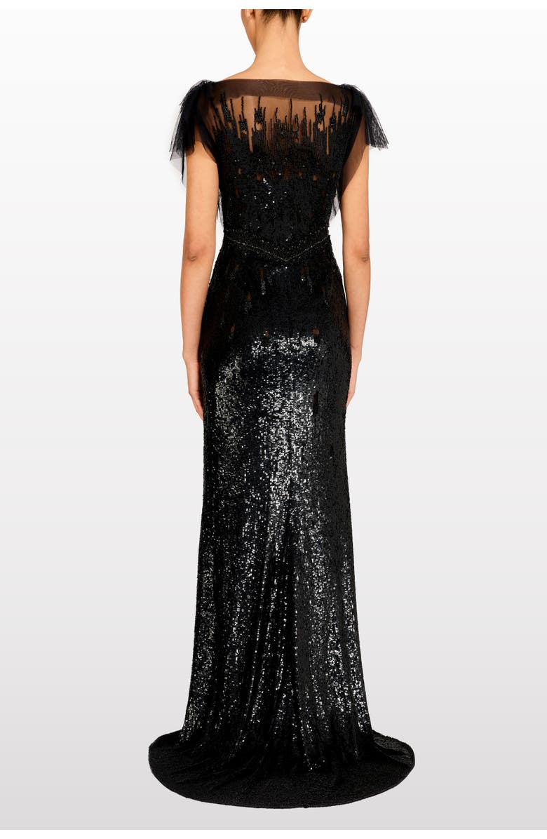 Jenny Packham Magnolia Sequin-Embellished Dress, Alternate, color, Liquorice