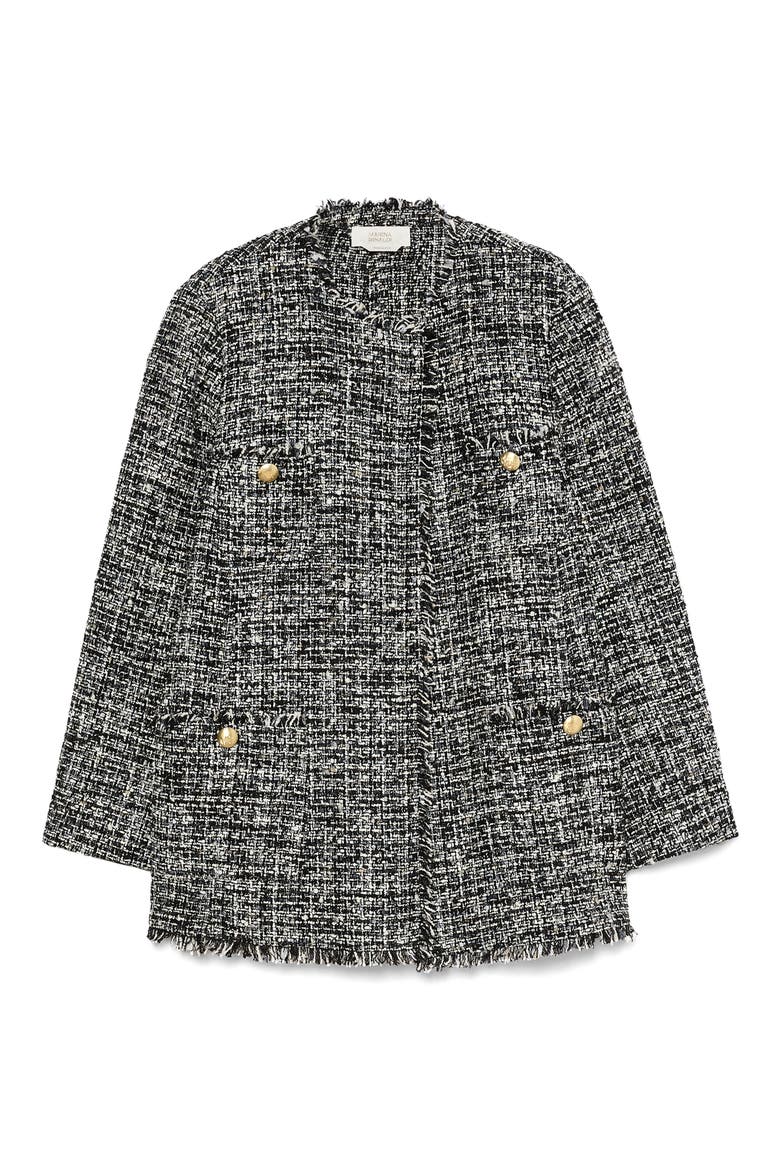 Cardato Tweed Jacket, Alternate, color, BLACK WHIT