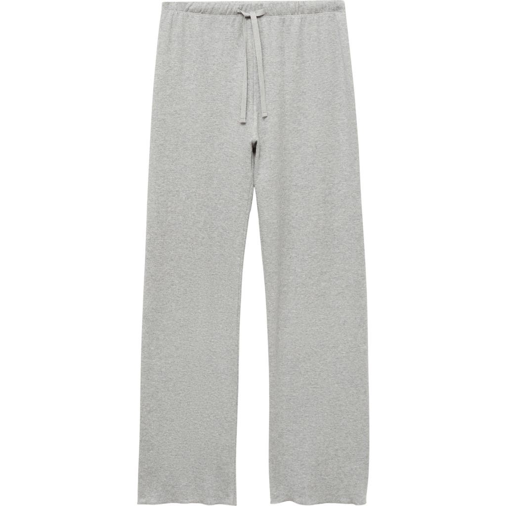 Mango Double Face Cotton Blend Pajama Pants In Grey