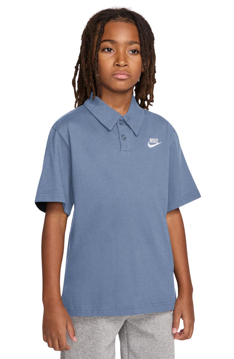 Nike Kids' Sportswear Club Solid Cotton Polo, Main, color, Work Blue/ White