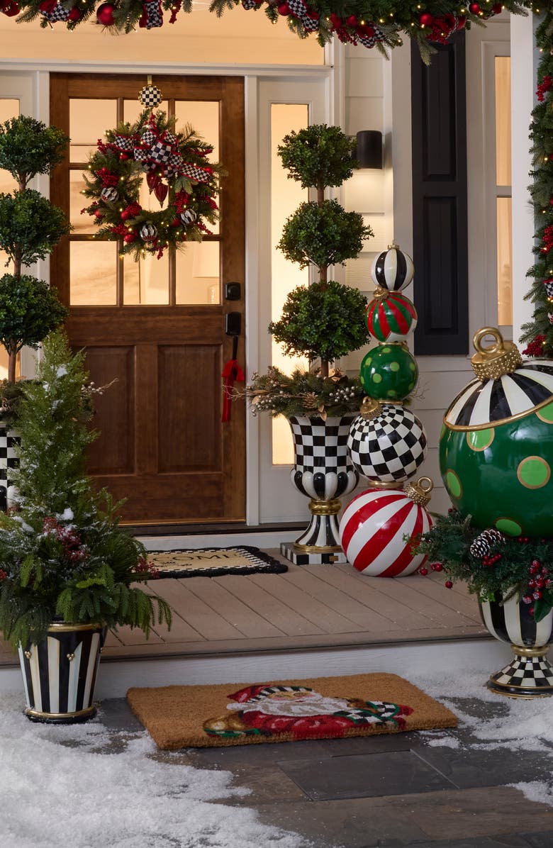 MACKENZIE CHILDS Santa with Presents Doormat, Alternate, color, Brown