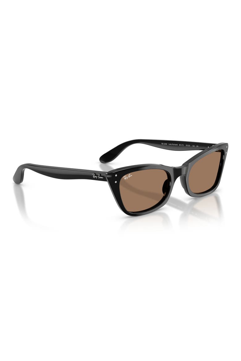 Lady Burbank 52mm Cat Eye Sunglasses, Alternate, color, BLACK / BROWN
