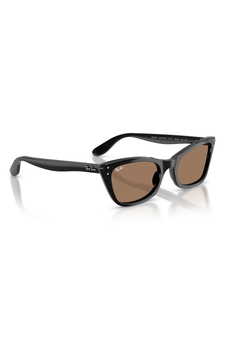 Ray-Ban Lady Burbank 52mm Cat Eye Sunglasses, Alternate, color, Black / Brown