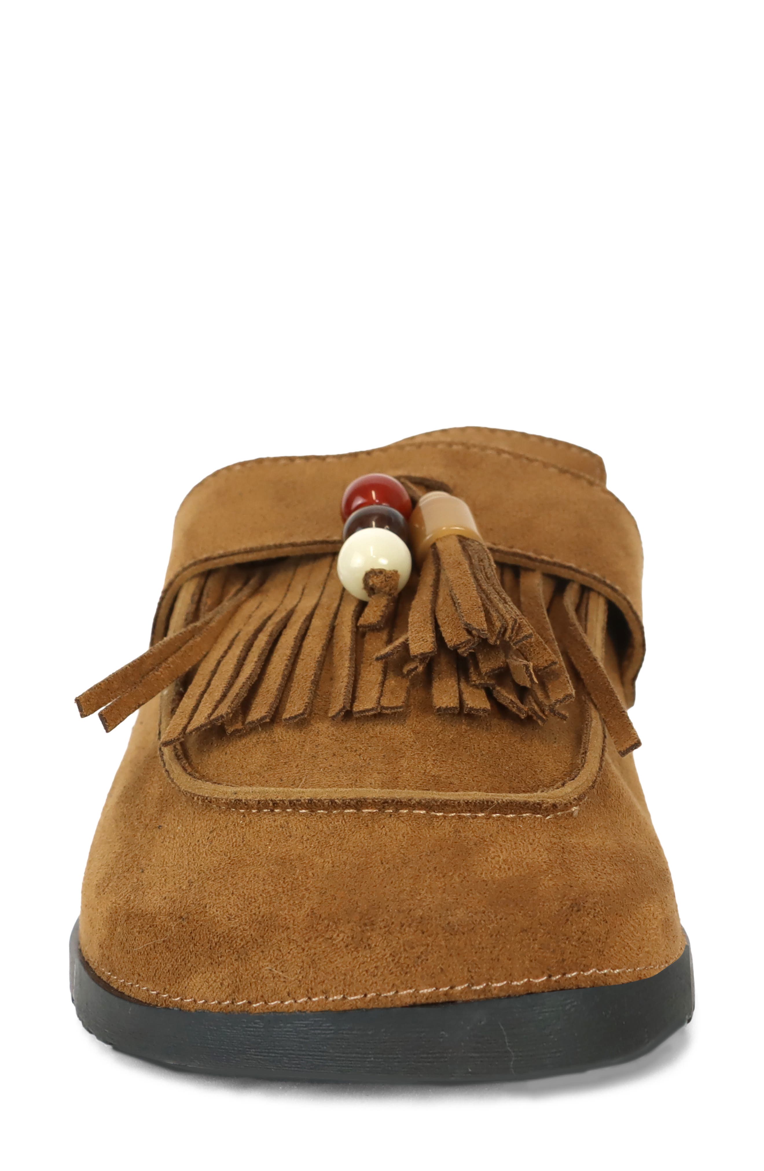 Emelia Tassel Clog, Alternate, color, CHESTNUT