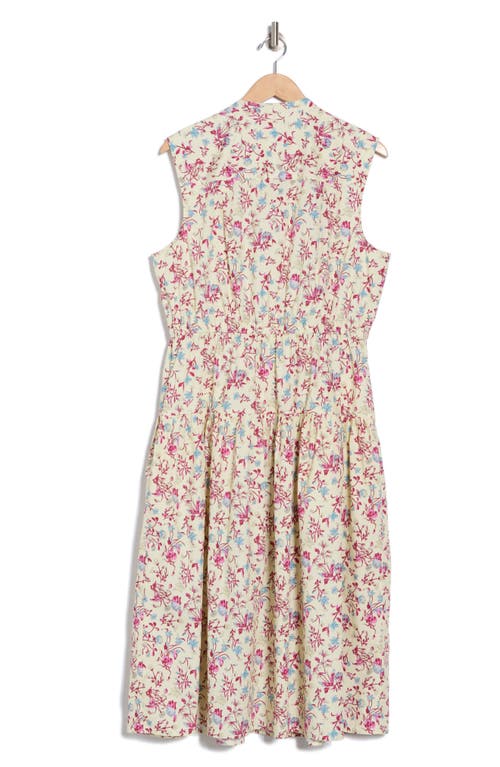 Derek Lam 10 Crosby Margaret Sleeveless Midi Dress In Buttermilk Multi