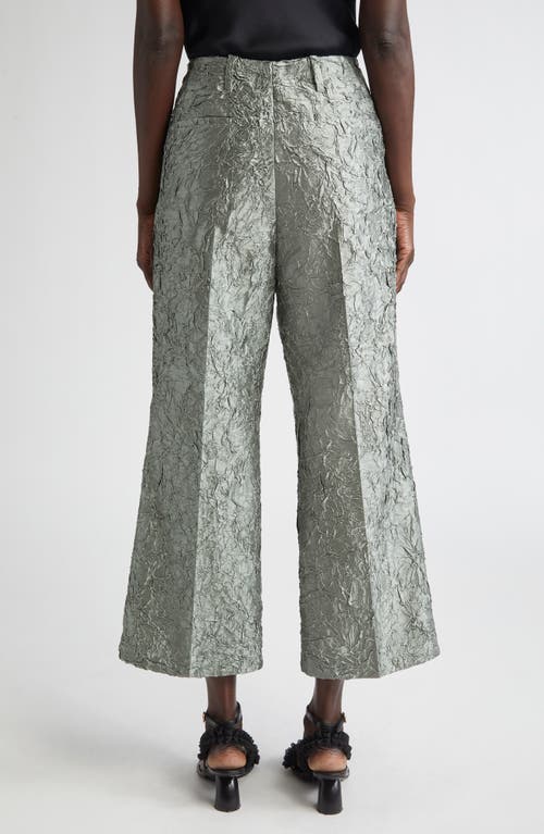 Dries Van Noten Paloma Jacquard Crop Straight Leg Pants In Green