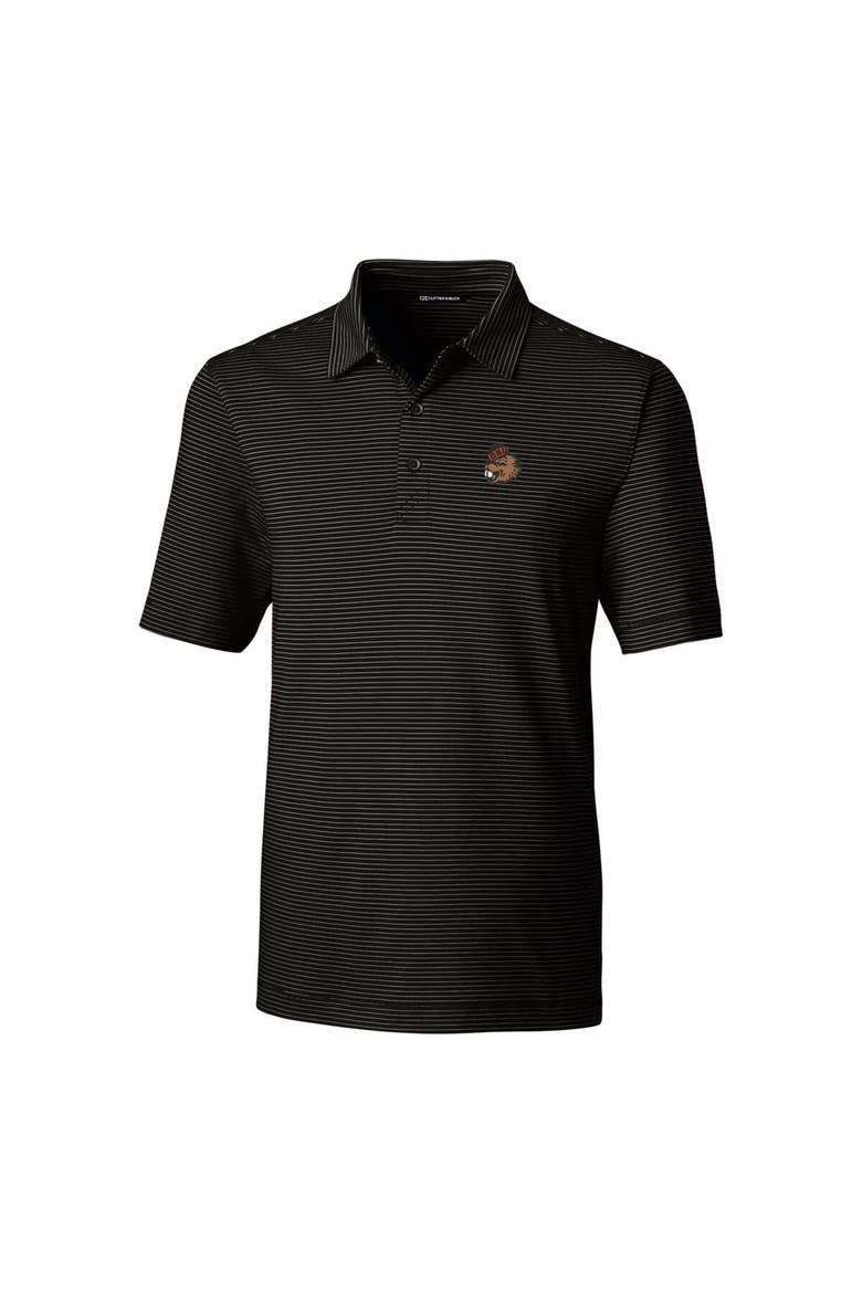 Men's Cutter & Buck Black Oregon State Beavers Big & Tall Forge Pencil Stripe Stretch Polo, Alternate, color, Black