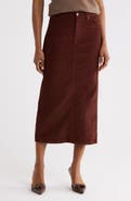 THE GREAT. The Column Finewale Corduroy Skirt