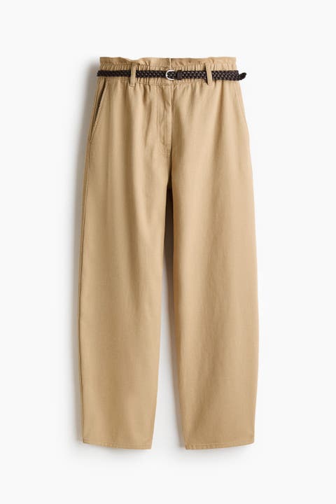 Belted Barrel Trousers