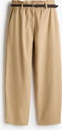 H&M Belted Barrel Trousers