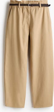 H&M Belted Barrel Trousers