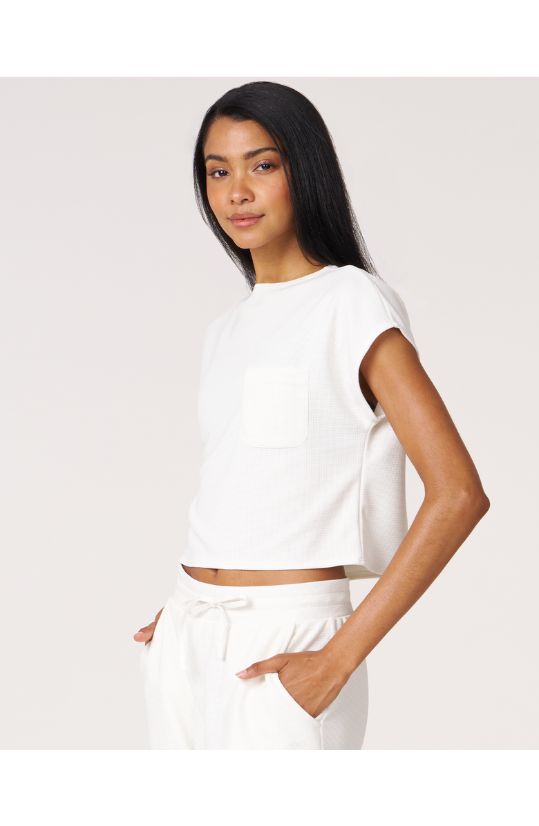 Rebody Active Retreat Pocket Waffle Tee, Alternate, color, White