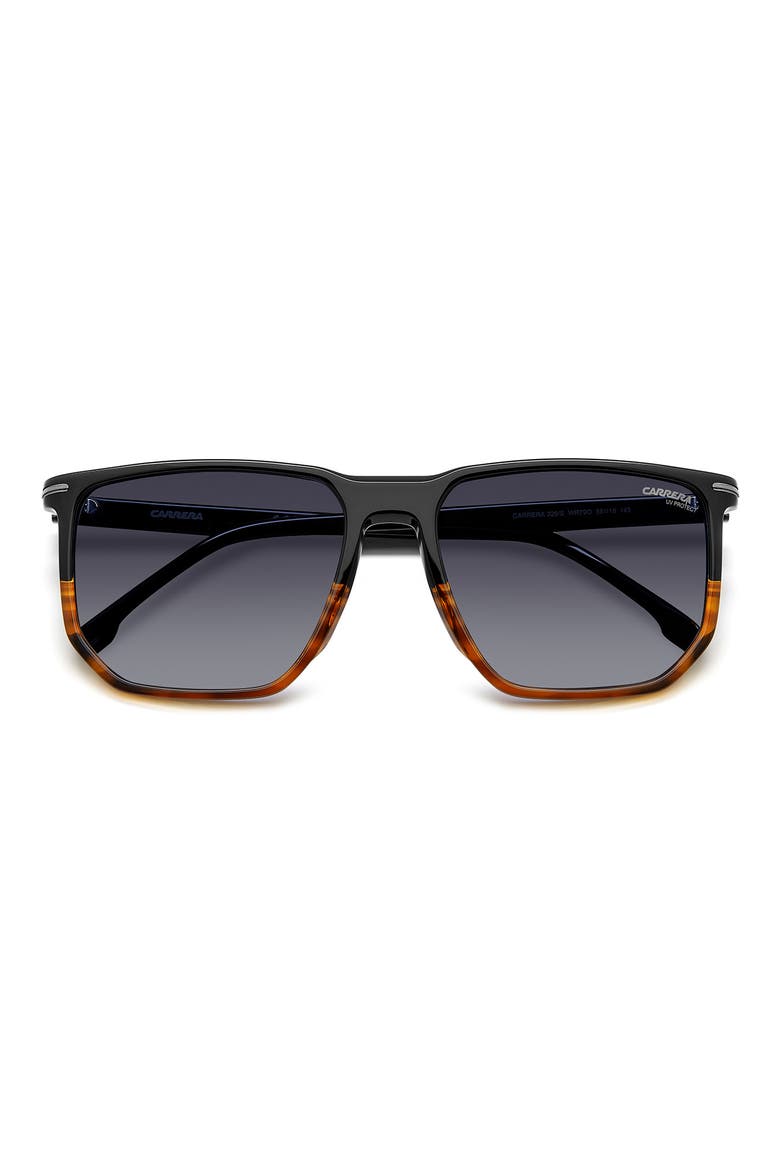 58mm Square Sunglasses, Alternate, color, BLACK HAVANA