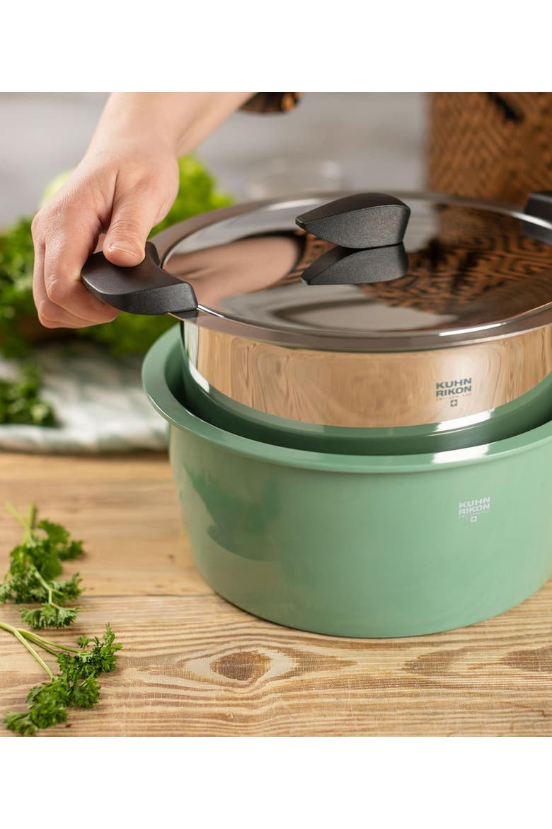 Hotpan Stainless Steel Cooking Pot with Insulated Bowl, 5.3-Quart, Alternate, color, Ocean