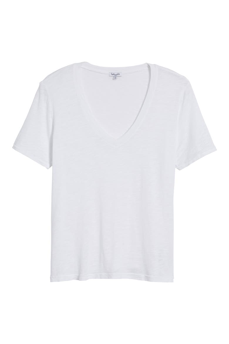 Everly Slub V-Neck Tee, Alternate, color, WHITE