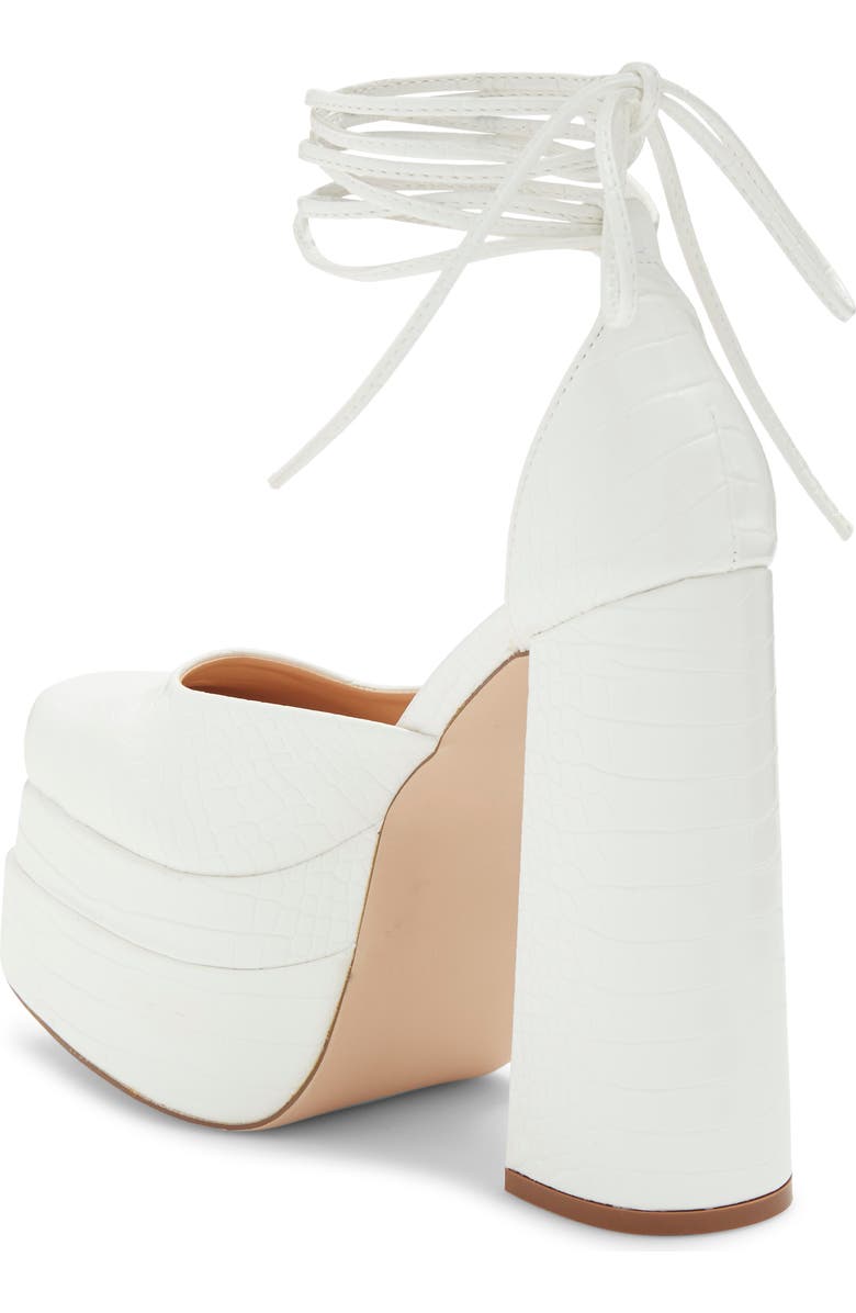 CHASE AND CHLOE Wolfe 2 Croc Embossed Platform Pump, Alternate, color, White Croc