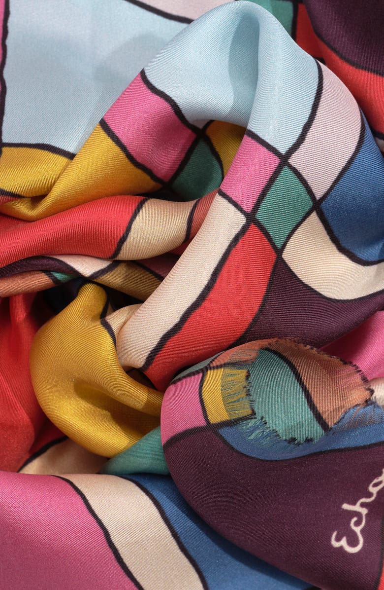 Echo Windowpane Silk Square, Alternate, color, Multi