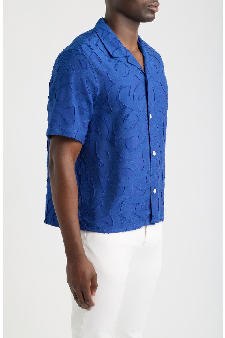 Curzon Jacquard Camp Shirt, Alternate, color, BLUE