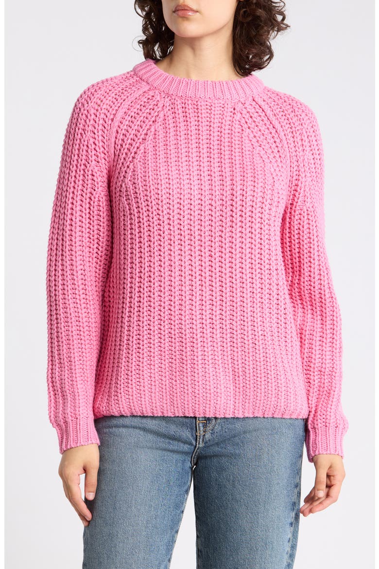 Zoe Cotton Crewneck Sweater, Main, color, CARMINE