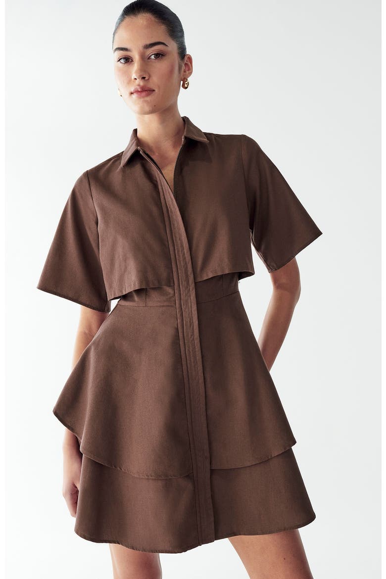 Hugh Layered Dress, Alternate, color, Chocolate
