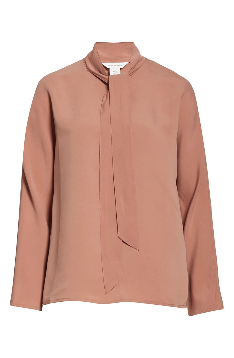 Club Monaco Tie Neck Top, Alternate, color, 