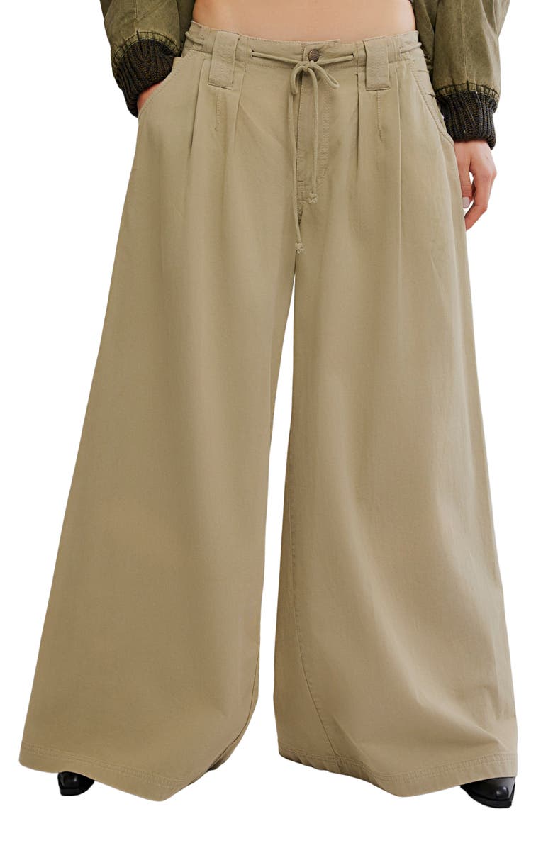 Free People Julien Wide Leg Chino Pants, Main, color, Chinchilla