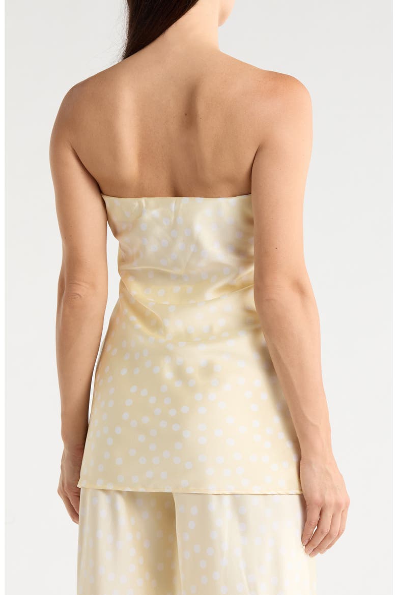Polka Dot Strapless Tunic Top, Alternate, color, BUTTER
