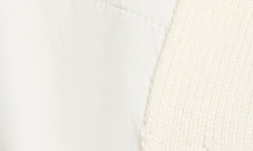 Nic + Zoe Nic+zoe Mixed Media Quilted Puffer Jacket In Classic Cream