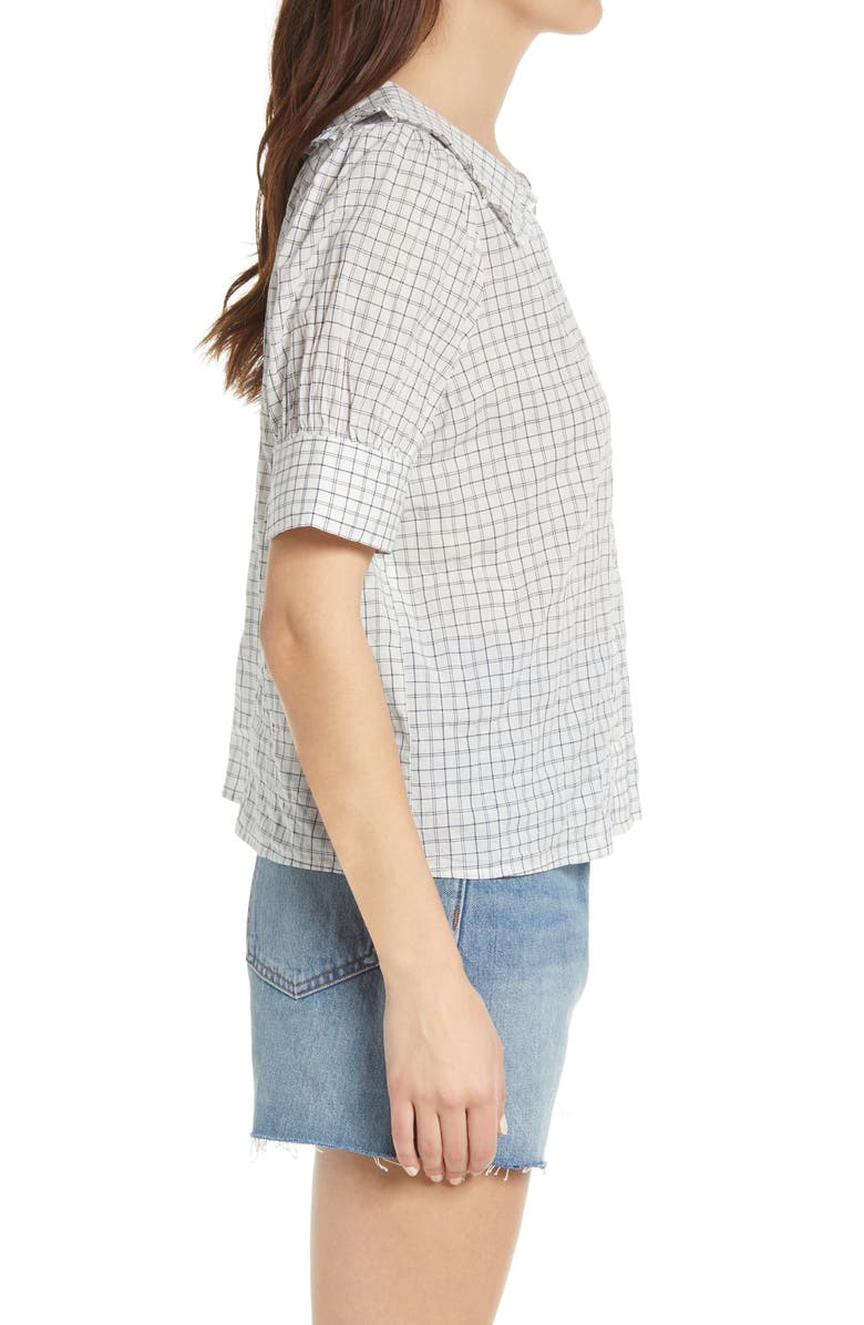 Madewell Women's Windowpane Check Peter Pan Collar Shirt, Alternate, color, 
