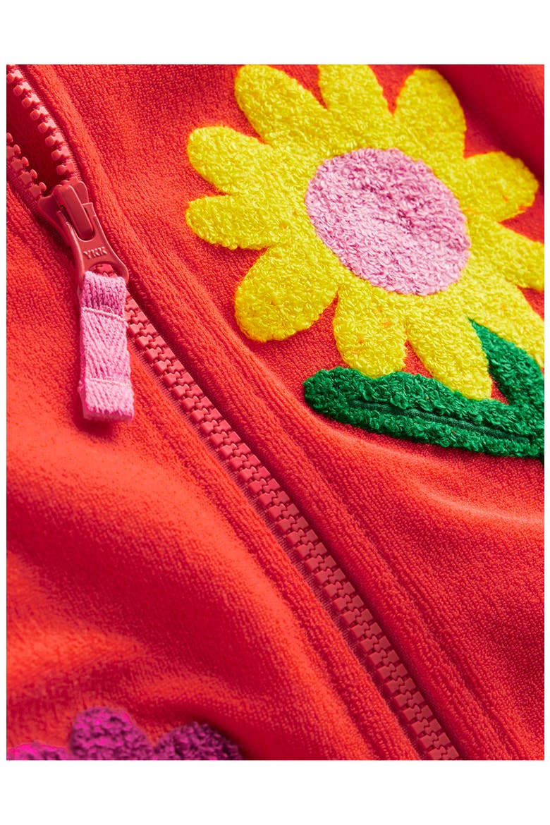 Kids' Cotton Blend Terry Hoodie, Alternate, color, CORAL ORANGE FLOWERS