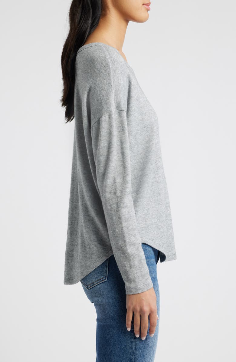 Lucky Brand Metallic Stripe Knit Shirt, Alternate, color, Grey Stripe