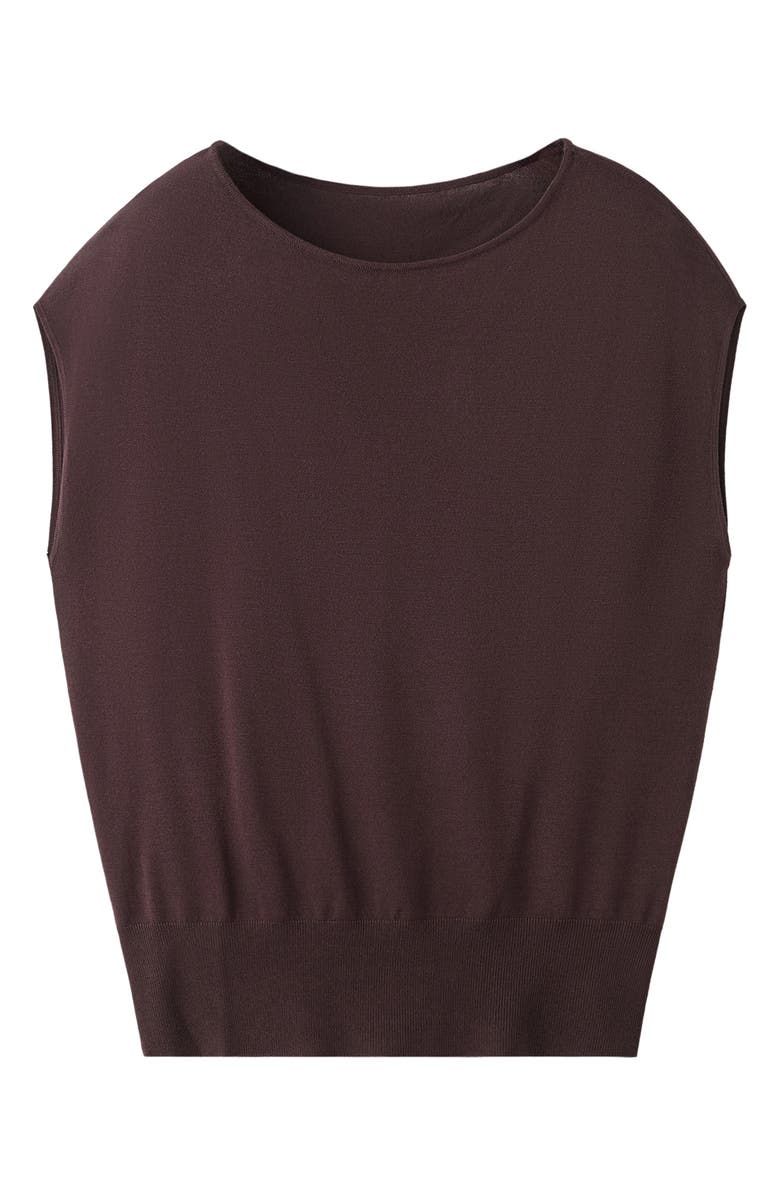 MANGO Boat Neck Cap Sleeve Sweater, Alternate, color, Wine