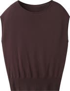 MANGO Boat Neck Cap Sleeve Sweater