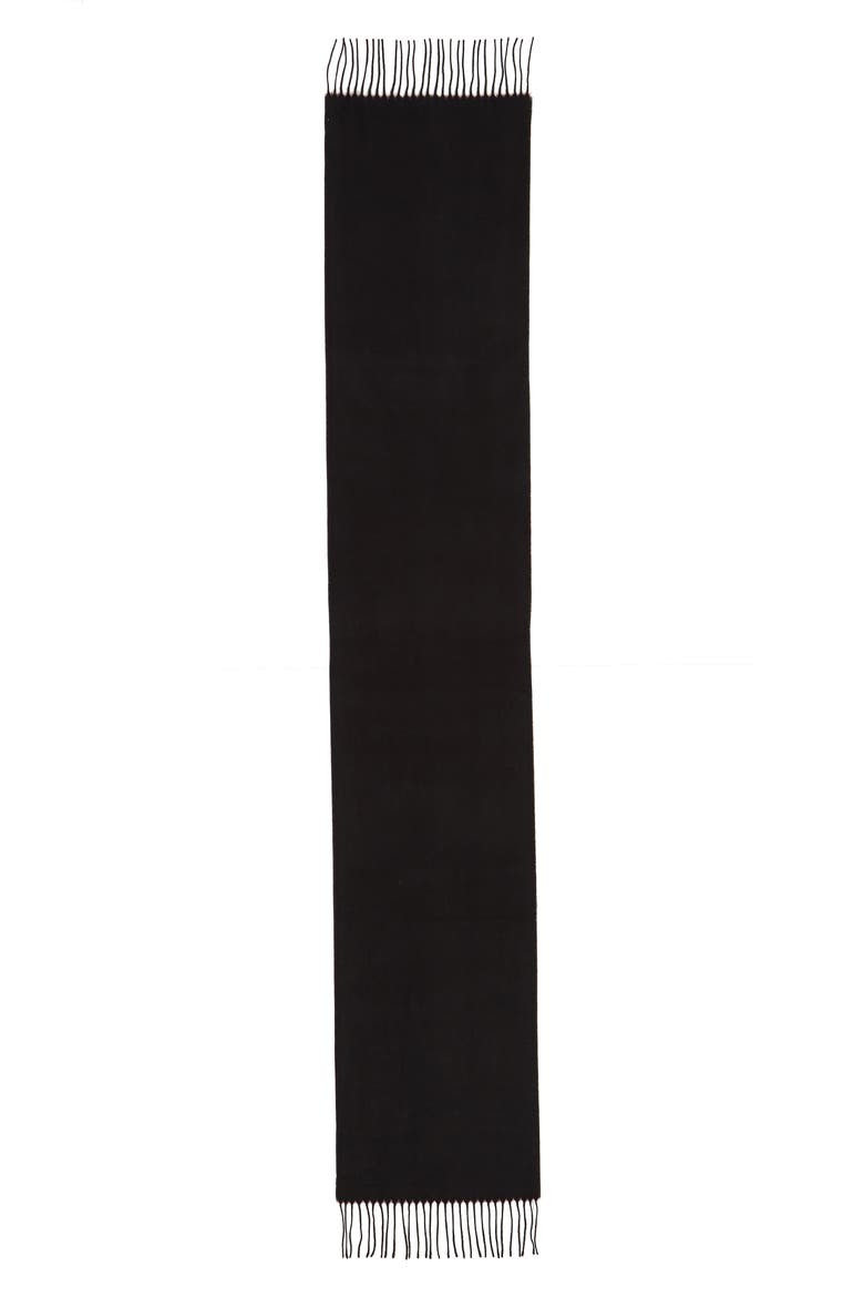 Solid Fringed Scarf, Alternate, color, BLACK