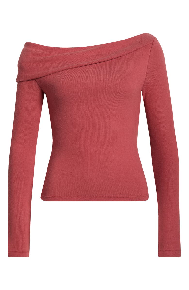 Reformation Elio One-Shoulder Top, Alternate, color, Rosewood