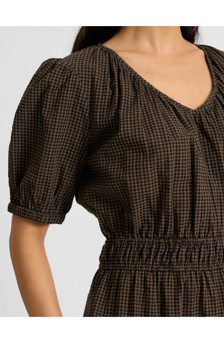 Albaray Gingham Midi Dress, Alternate, color, Chocolate