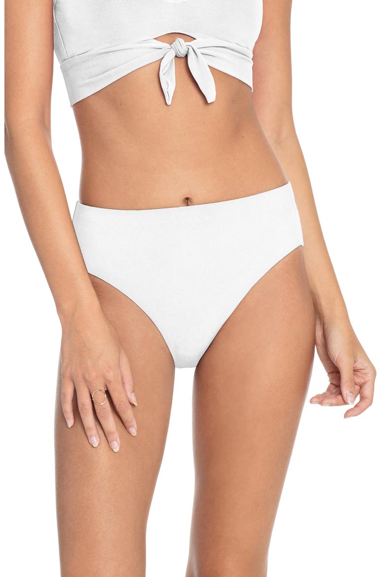 Ava High Waist Bikini Bottoms, Main, color, WHITE