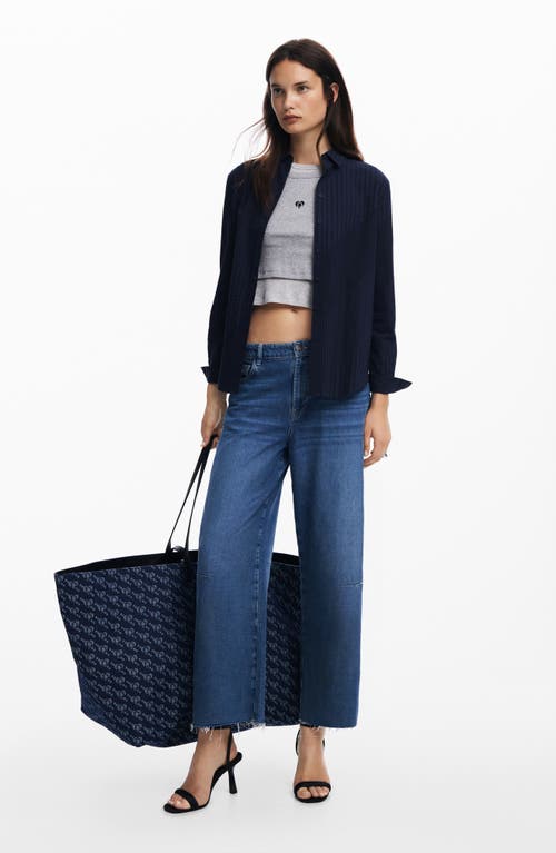 Desigual Logo Shopper Bag In Blue