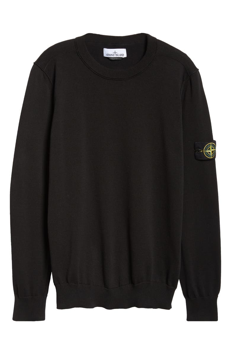 Stone Island Cotton Crewneck Sweater, Alternate, color, V0029 Black