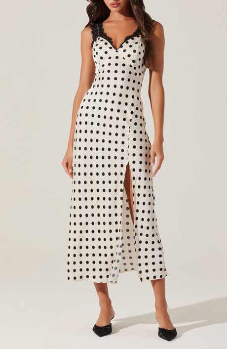 ASTR the Label Eirene Lace Trim Polka Dot Dress