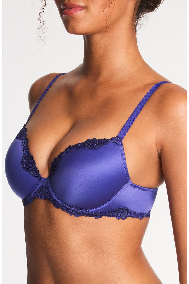 Future Foundation Underwire Lace Trim Contour Bra, Alternate, color, SPECTRUM BLUE