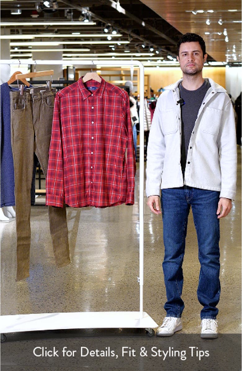 On-the-Go Regular Fit Plaid Brushed Twill Button-Up Shirt, sales video thumbnail