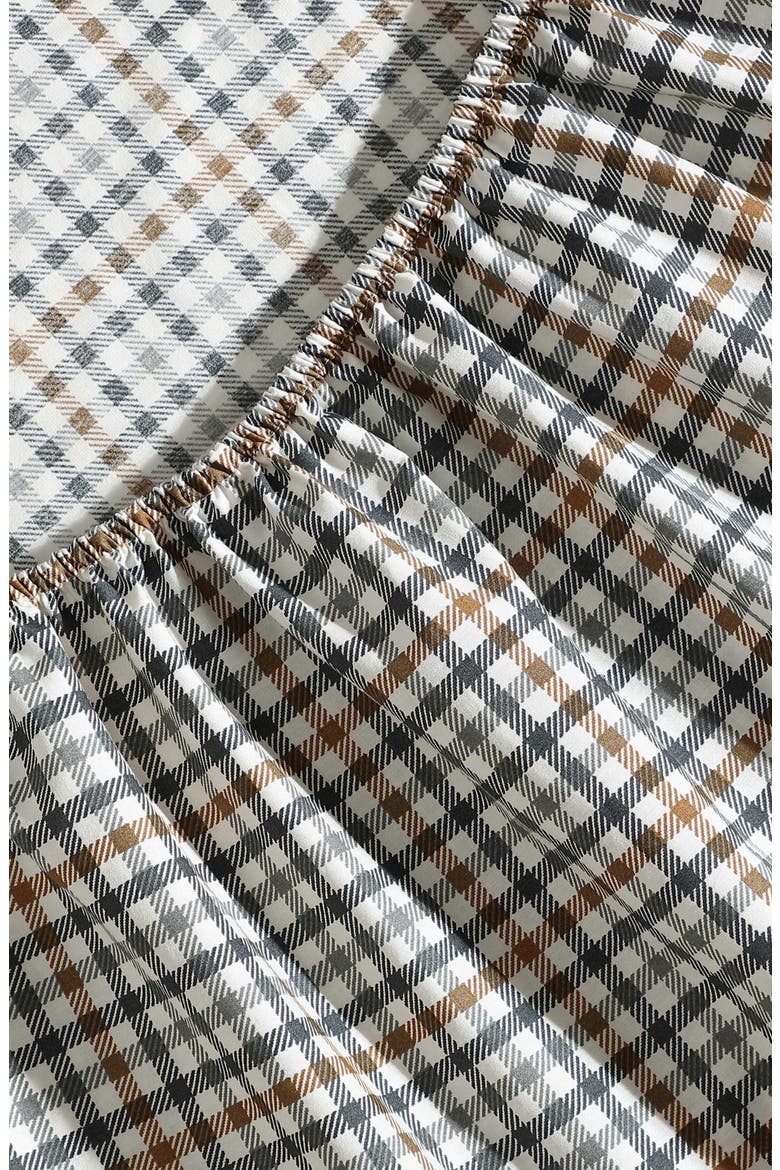 Griffin Plaid Cotton Percale Sheet Set, Alternate, color, WHITE MULTI