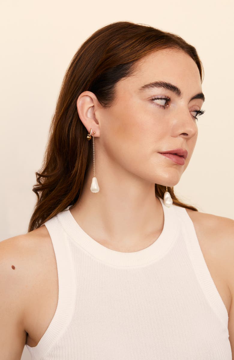 Petit Moments Wren Imitation Pearl Linear Drop Earrings, Alternate, color,